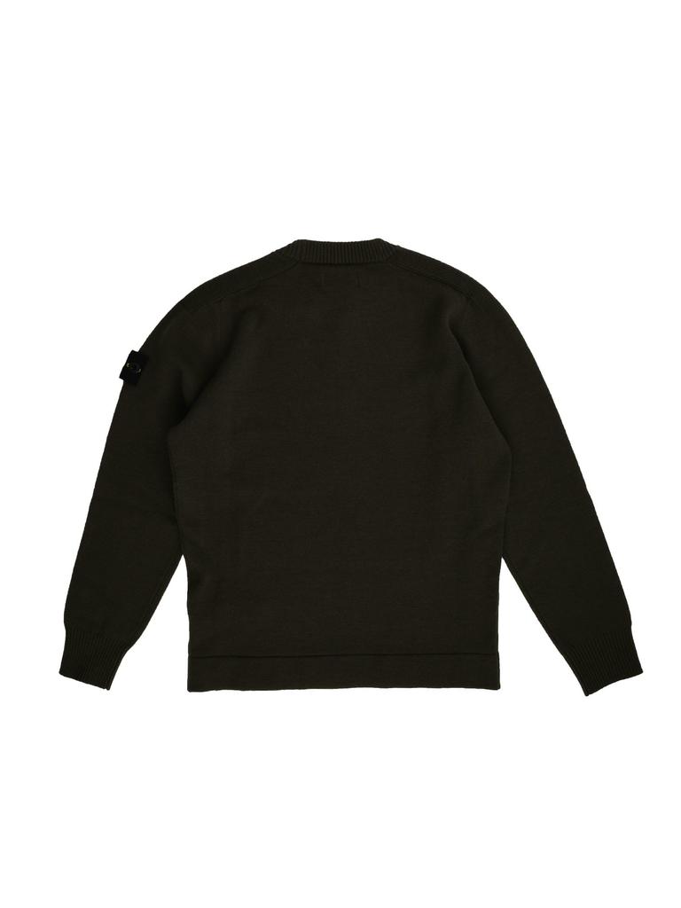 Stone Island Junior Crewneck Sweater In Green Wool商品第2张图片规格展示