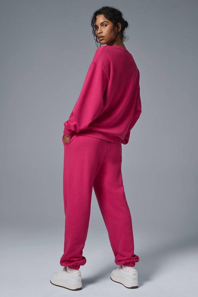 Alo Accolade Crew Neck Pullover - Pink Summer Crush - Hoodies