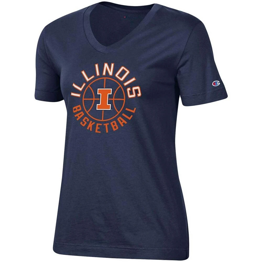 商品CHAMPION|Women's Navy Illinois Fighting Illini Basketball V-Neck T-shirt,价格¥185,第2张图片详细描述