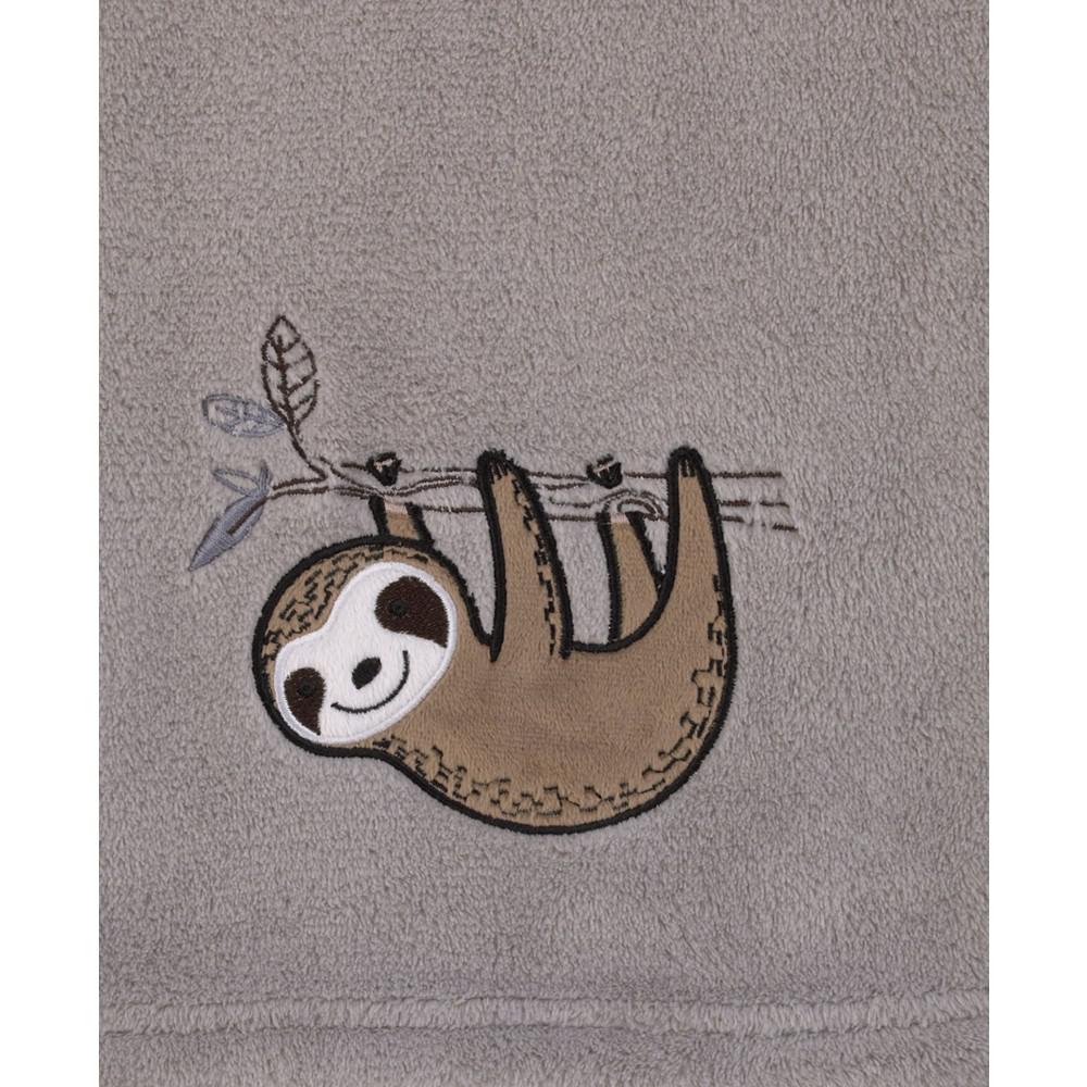 Sloth Let's Hang Out Super Soft Plush Baby Blanket with Applique, 30" x 40"商品第2张图片规格展示