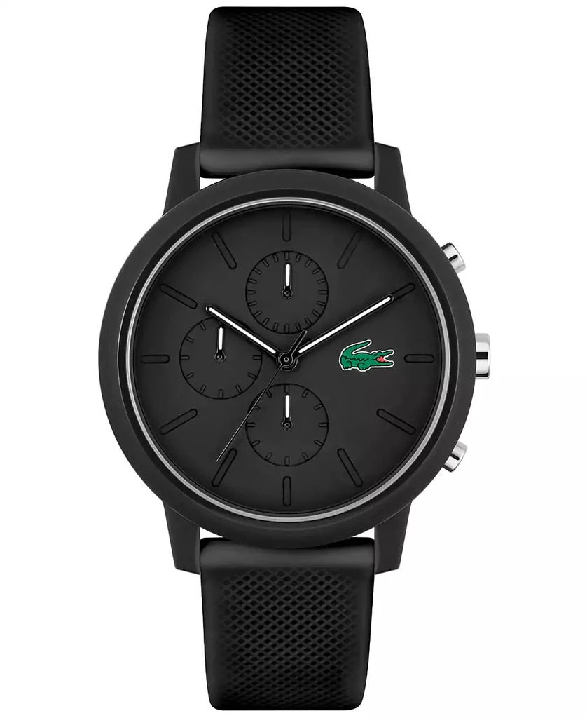 商品Lacoste|Men's L 12.12. Chrono Black Silicone Strap Watch 43mm,价格¥1296,第1张图片