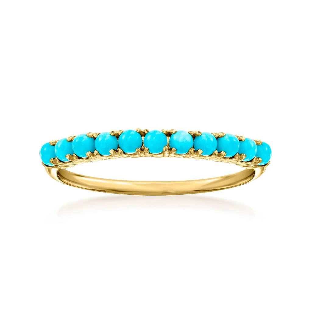 商品RS Pure|by Ross-Simons Turquoise Ring in 14kt Yellow Gold,价格¥1902,第1张图片