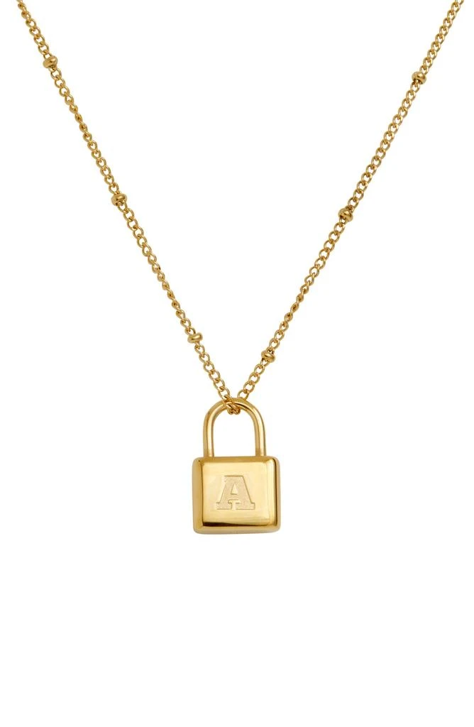 商品Savvy Cie Jewels|Initial Lock Pendant Necklace,价格¥152,第1张图片