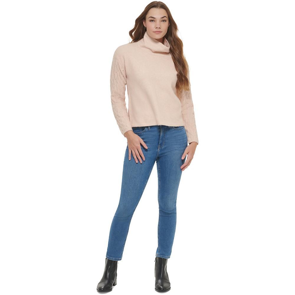 商品Calvin Klein|Women's Cable Knit Sleeve Sweater,价格¥322,第6张图片详细描述