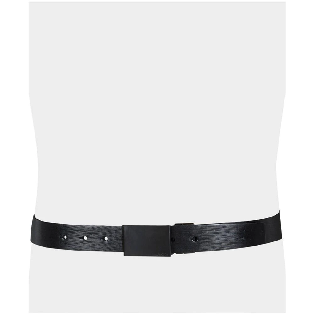 Men’s Matte Black Reversible Plaque Buckle Belt 商品