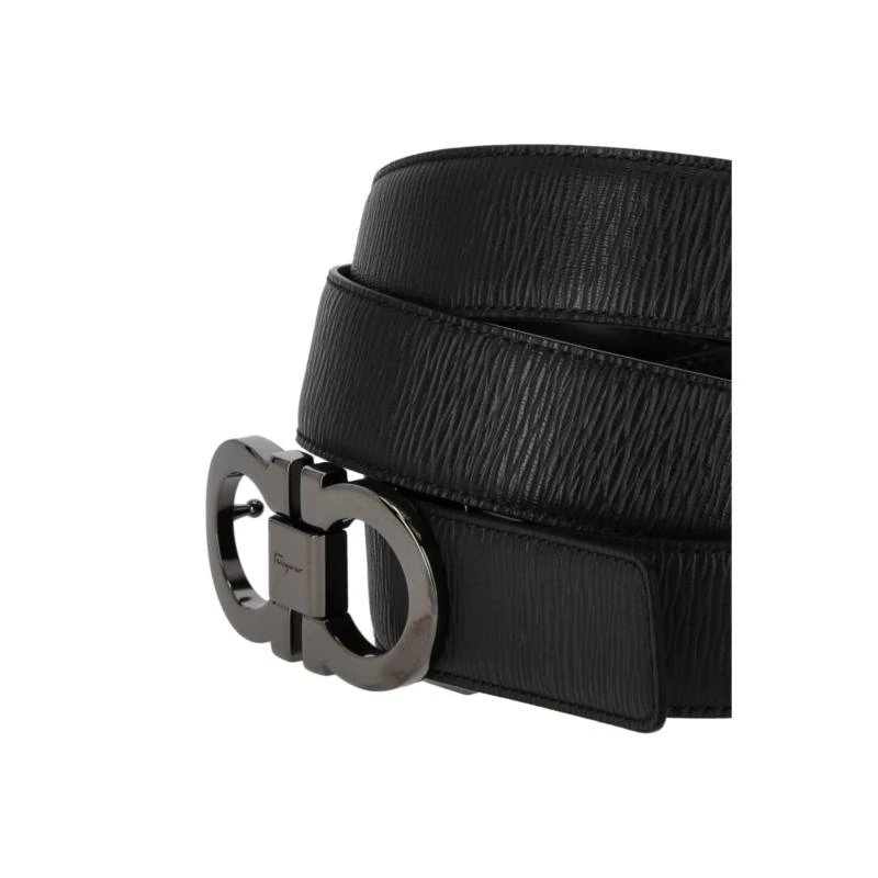商品Salvatore Ferragamo|SALVATORE FERRAGAMO 黑色男士腰带 679535749912,价格¥2777,第1张图片