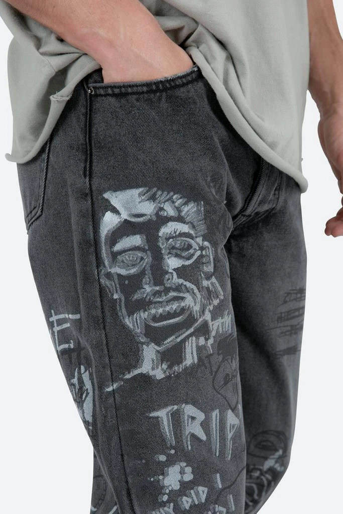 V443 Terry Grave Baggy Denim - Black 商品