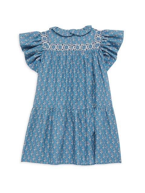 商品Sea|Little Girl's & Girl's Fernanda Tile Flutter Dress,价格¥604,第4张图片详细描述