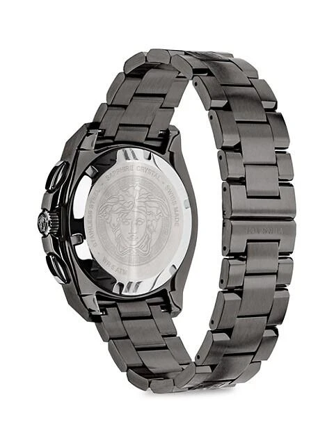 商品Versace|Versace Geo Chrono IP Gunmetal Chronograph Bracelet Watch,价格¥7010,第3张图片详细描述