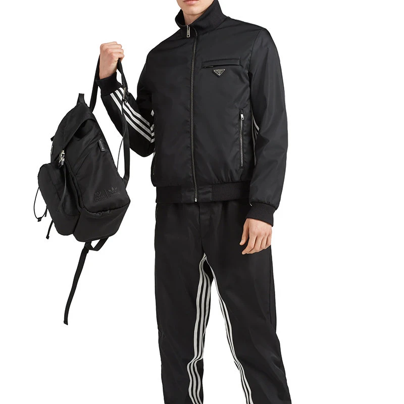 商品Prada|【预售3-7天】普拉达  ADIDAS联名系列 男女同款黑色再生尼龙运动夹克SGB936_1WQ8_F0002_S_212,价格¥9913,第4张图片详细描述