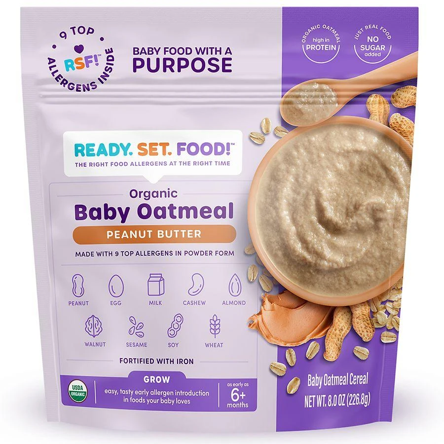 商品Ready, Set, Food!|Organic Baby Oatmeal, Peanut Butter,价格¥79,第1张图片