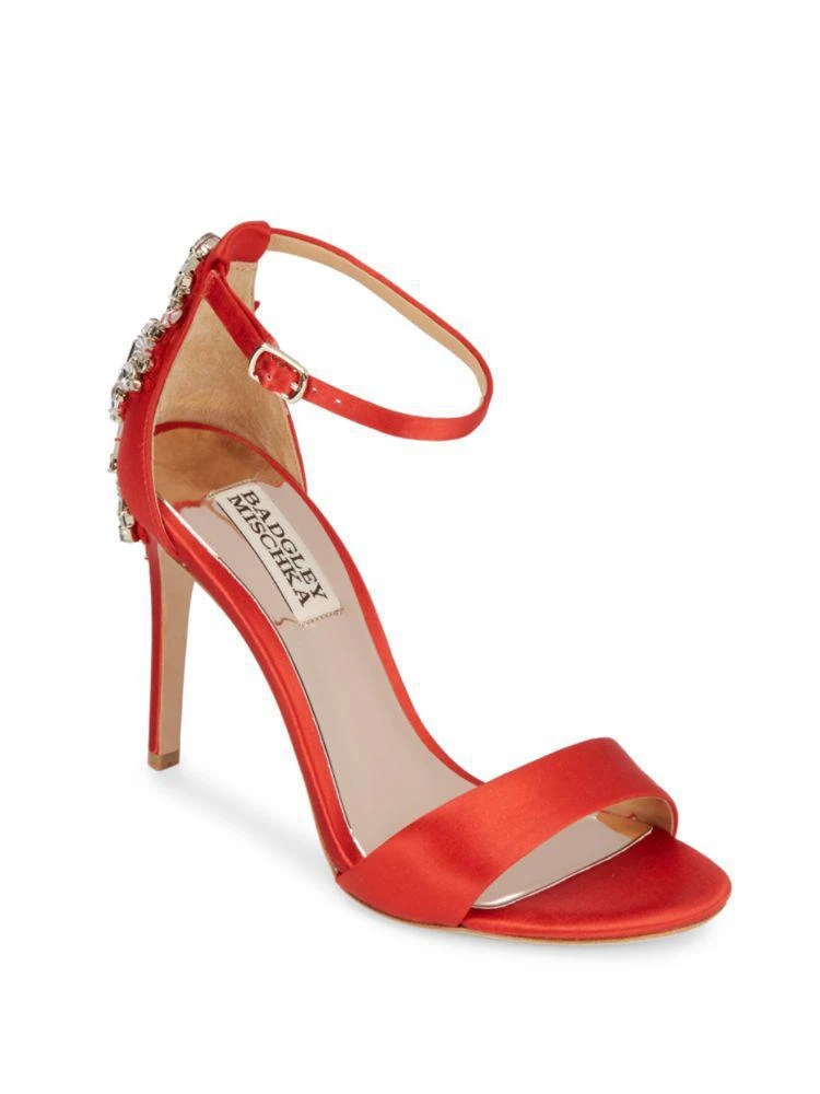 商品Badgley Mischka|Bartley Embellished Satin Sandals,价格¥789,第1张图片