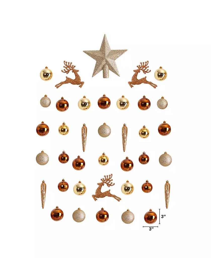 商品NEARLY NATURAL|Holiday Christmas 40 Piece Lux Shatterproof Ornament Set,价格¥440,第2张图片详细描述