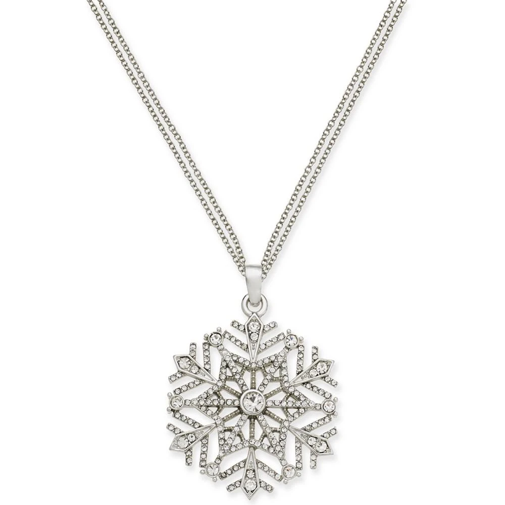 商品Charter Club|Silver-Tone Crystal Snowflake 36" Pendant Necklace, Created for Macy's,价格¥98,第1张图片