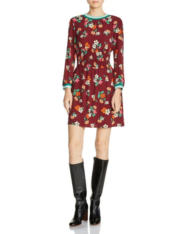 商品Maje|Roskea Floral Smocked Mini Dress ,价格¥1170,第1张图片
