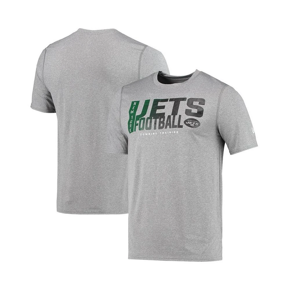 商品New Era|Men's Heathered Gray New York Jets Combine Authentic Game On T-shirt,价格¥166,第1张图片