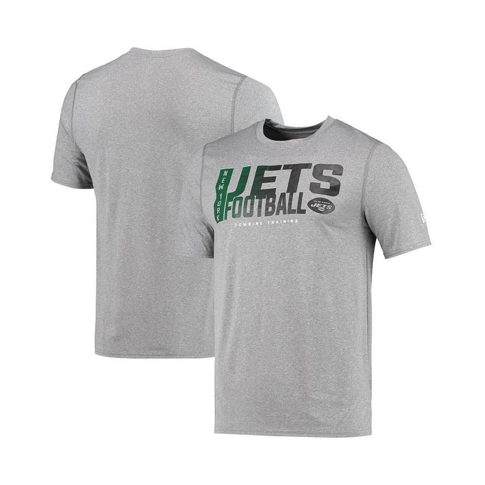 商品New Era|Men's Heathered Gray New York Jets Combine Authentic Game On T-shirt,价格¥225,第1张图片
