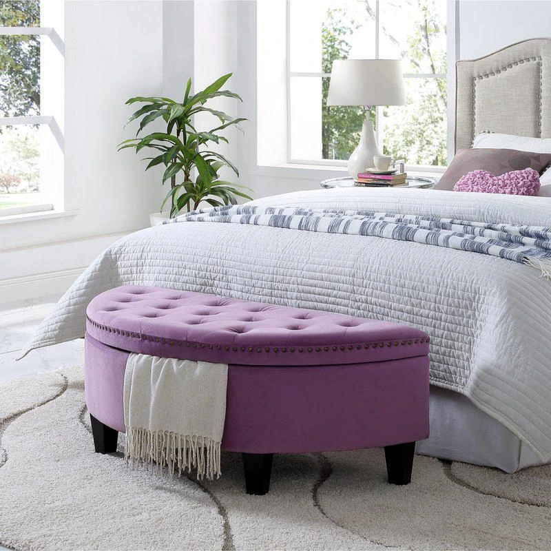 商品Inspired Home|Leandra Storage Ottoman,价格¥1491,第1张图片