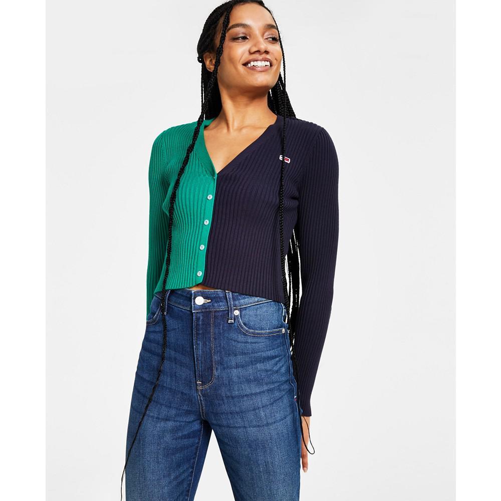 商品Tommy Jeans|Women’s V-Neck Pullover Colorblock Sweater,价格¥588,第3张图片详细描述