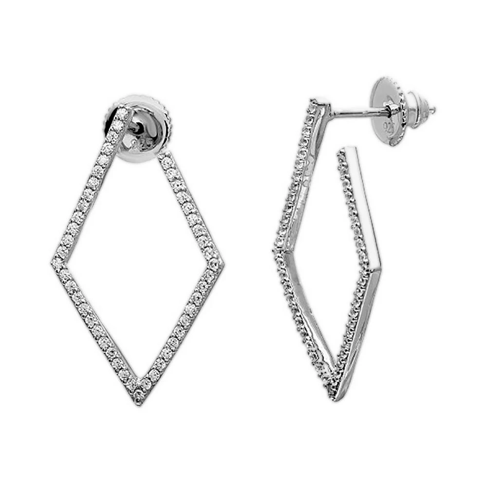 商品ADORNIA|Silver-Tone Geometric Wrap Around Hoop Earrings, 1",价格¥182,第1张图片