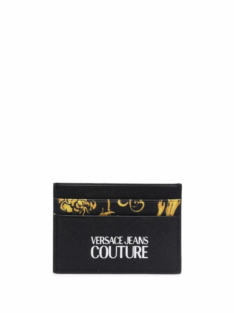 商品Versace|VERSACE JEANS COUTURE Baroque Print Card Holder Black,价格¥439,第1张图片
