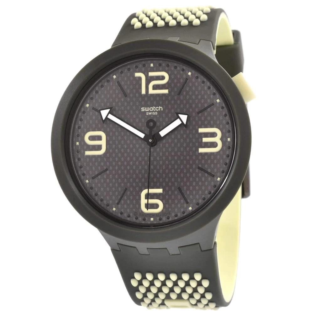 商品Swatch|Swatch Men's Watch - Big Bold Bbblanco Swiss Quartz Olive Dial Rubber Strap | SO27M102,价格¥819,第1张图片