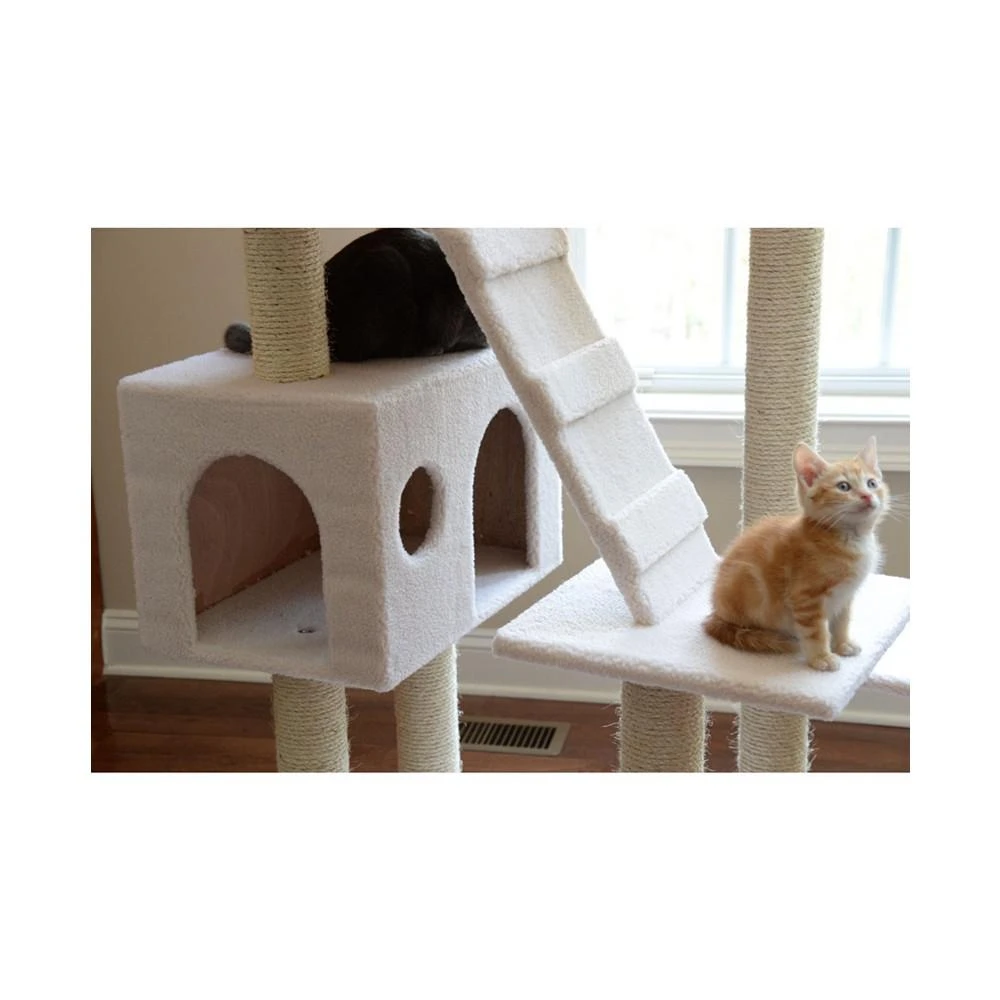 Real Wood Cat Tree, Multi Levels With Ramp, 3 Perches & 2 Condos 商品