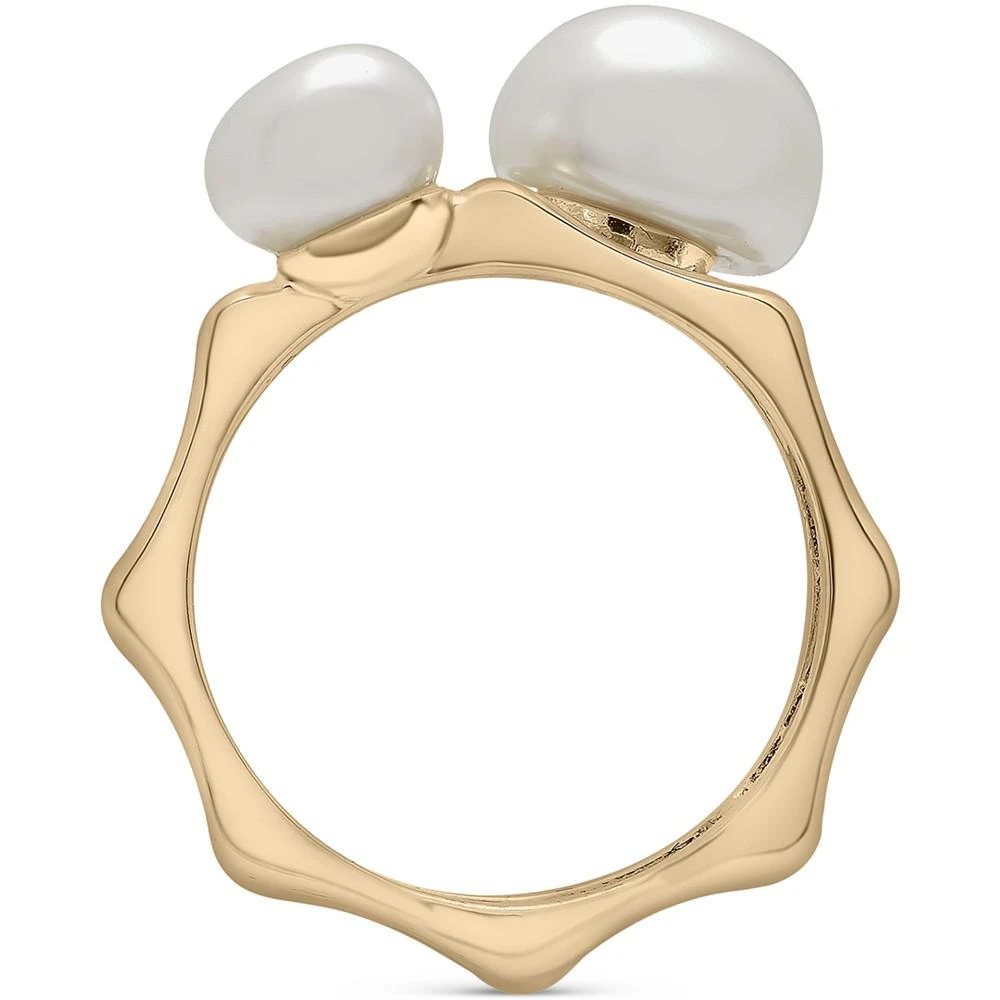 商品Macy's|Cultured Freshwater Pearl (7 & 10mm) Double Row Statement Ring in 14k Gold-Plated Sterling Silver,价格¥1489,第3张图片详细描述