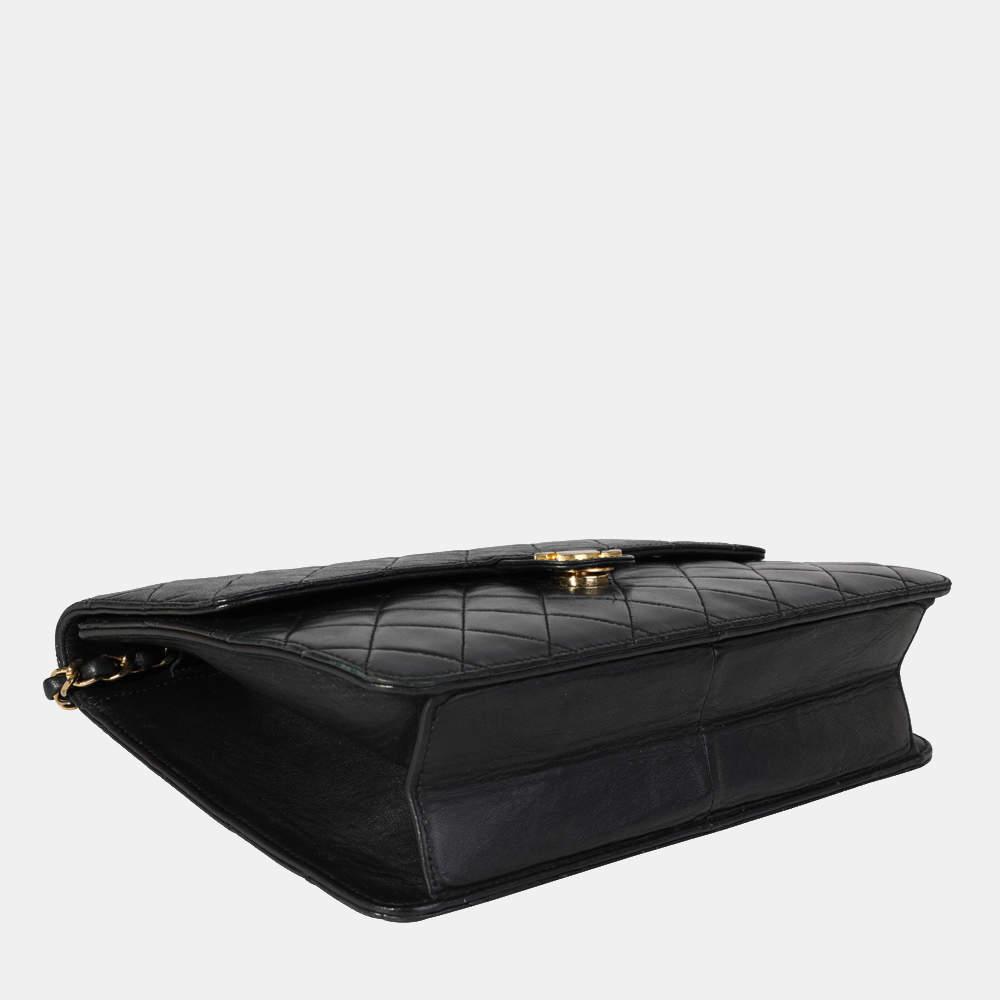 Chanel Black Quilted Lambskin Leather Vintage CC Single Flap Shoulder Bag商品第7张图片规格展示