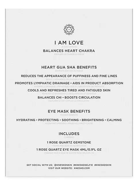 商品Knesko|Rose Quartz Heart Gua Sha With Antioxidant Eye Mask,价格¥488,第2张图片详细描述