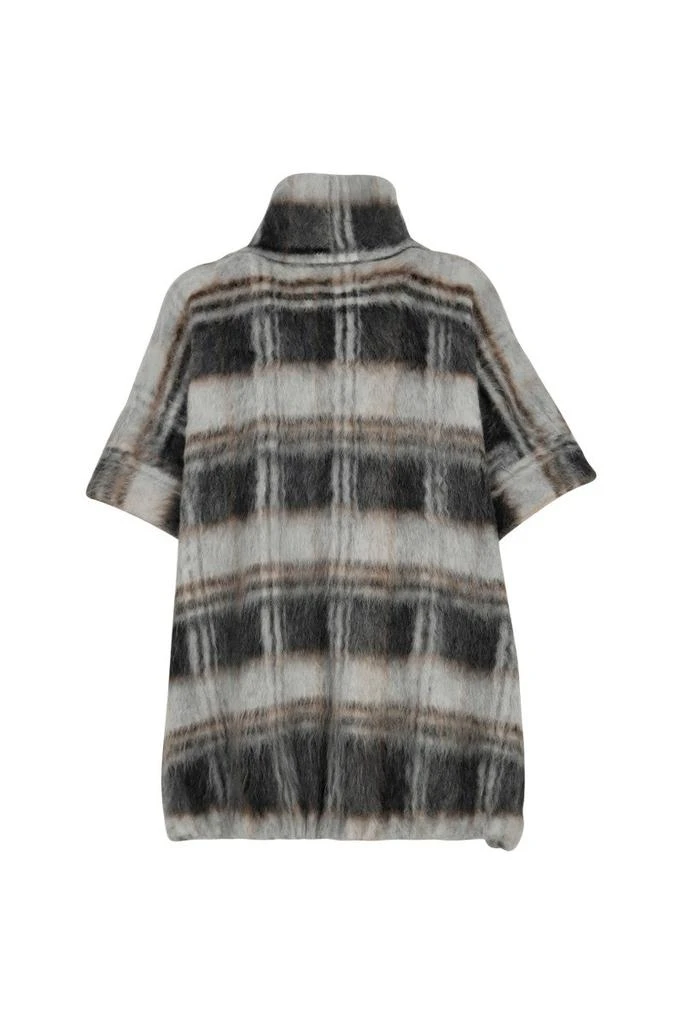 商品Brunello Cucinelli|BRUNELLO CUCINELLI Double Check Jacquard virgin wool and mohair knit outerwear with Precious Detail,价格¥23714,第2张图片详细描述