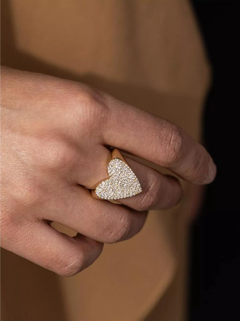商品Sheryl Lowe|14K Yellow Gold & 099 TCW Diamonds Folded Heart Ring,价格¥32730,第2张图片详细描述