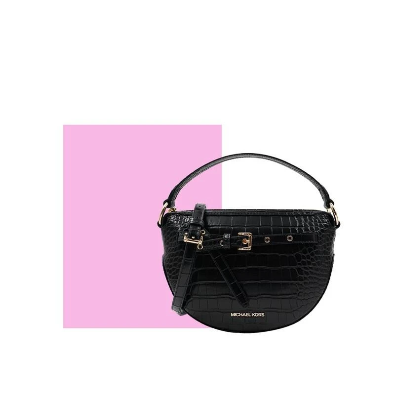 商品[国内直发] Michael Kors|Michael Kors\MK 女士拉链时尚大气单肩斜挎手提包79842 【M】黑色35T1GU5C6E BLACK,价格¥1055,第5张图片详细描述