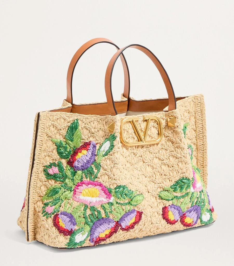 商品Valentino|Raffia Floral VLogo Tote Bag,价格¥28665,第4张图片详细描述