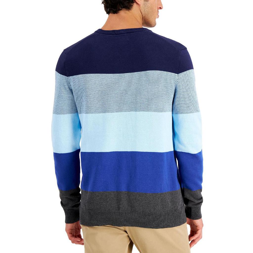 Club Room Mens Colorblocked Ribbed Trim Pullover Sweater商品第1张图片规格展示