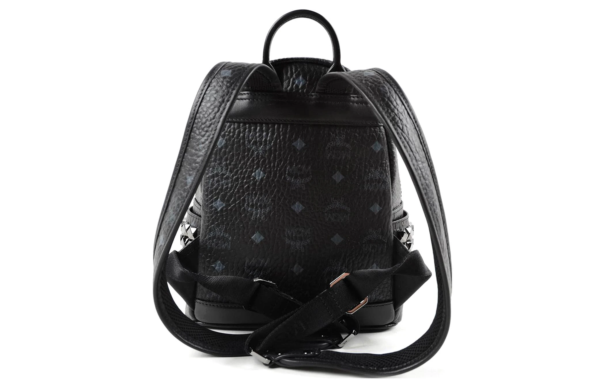 商品[国内直发] MCM|Stark Visetos 经典双侧铆钉 可手提单肩斜挎 双肩背包  迷你 男女同款 黑色,价格¥6695,第4张图片详细描述