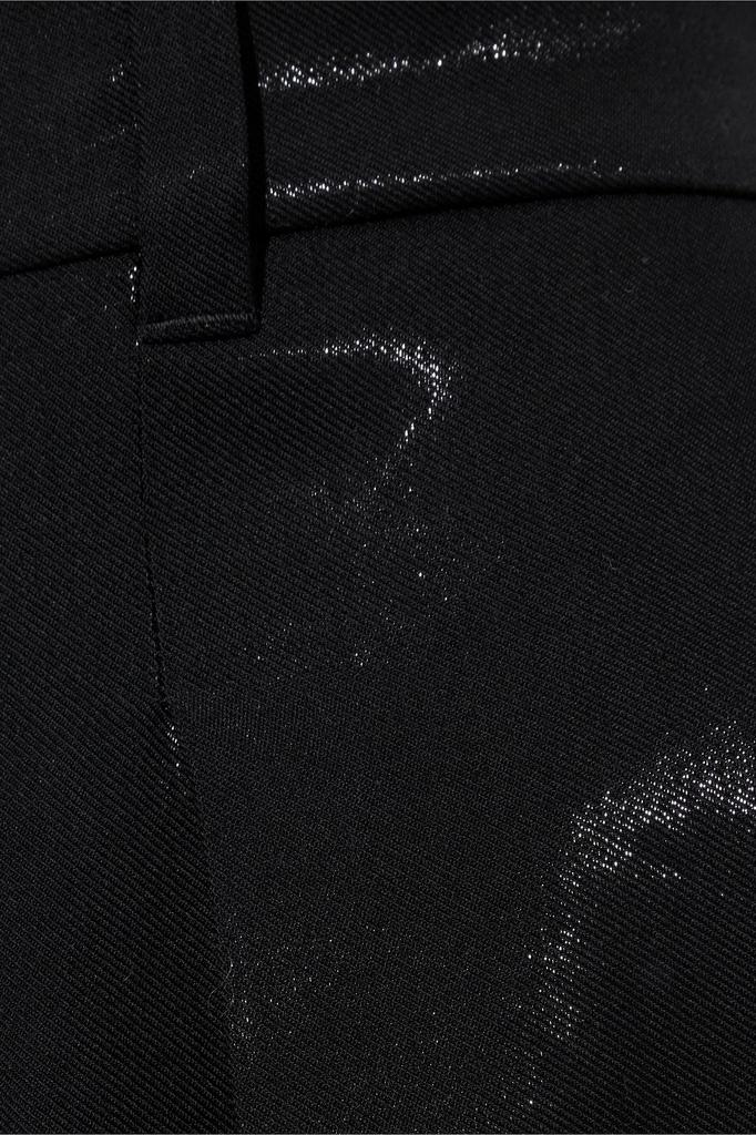 Pleated coated wool-blend twill tapered pants商品第4张图片规格展示