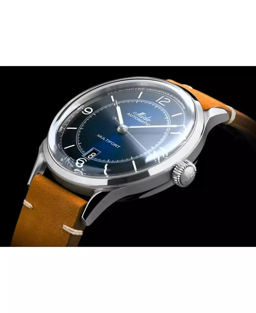 Men's Swiss Automatic Multifort Patrimony Pulsometer Brown Leather Strap Watch 40mm 商品