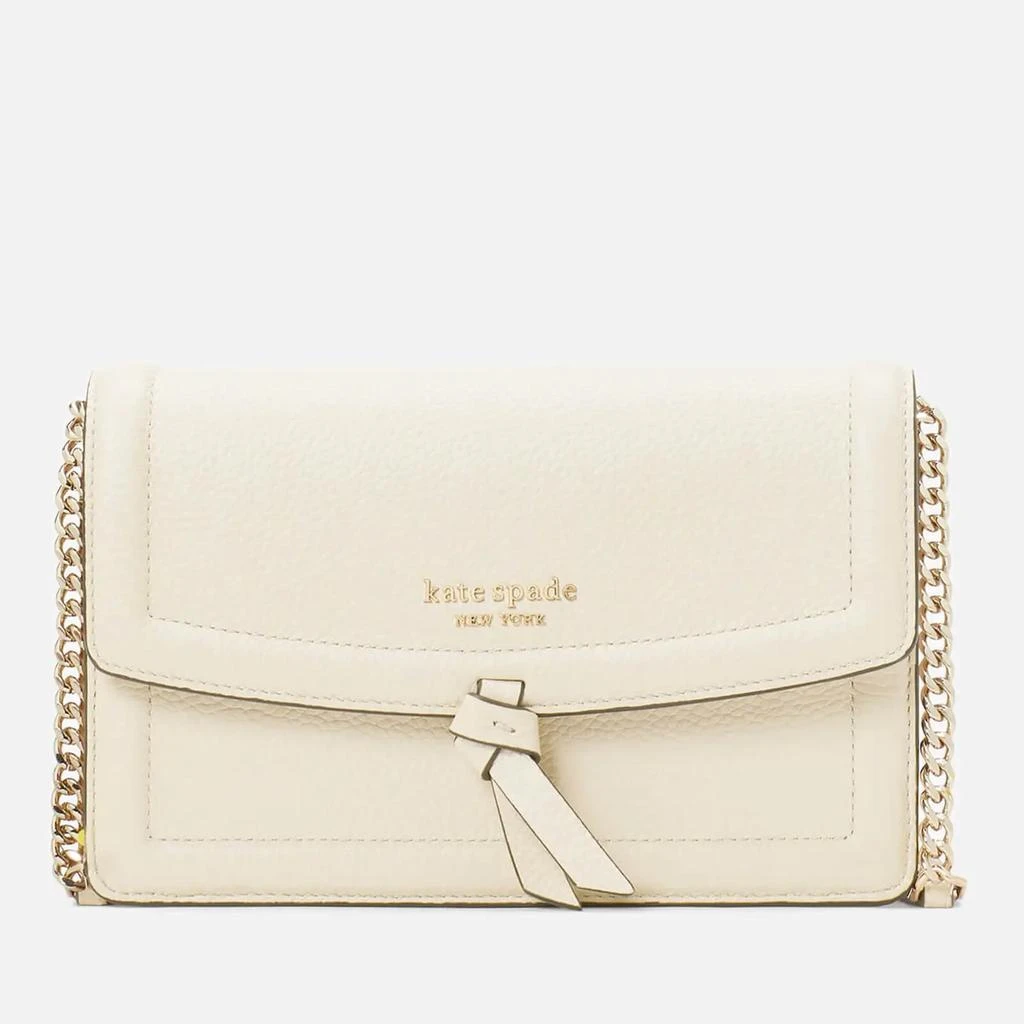 商品Kate Spade|Kate Spade New York Women's Knott Pebbled Flap Cross Body Bag - Milk Glass,价格¥1483,第1张图片