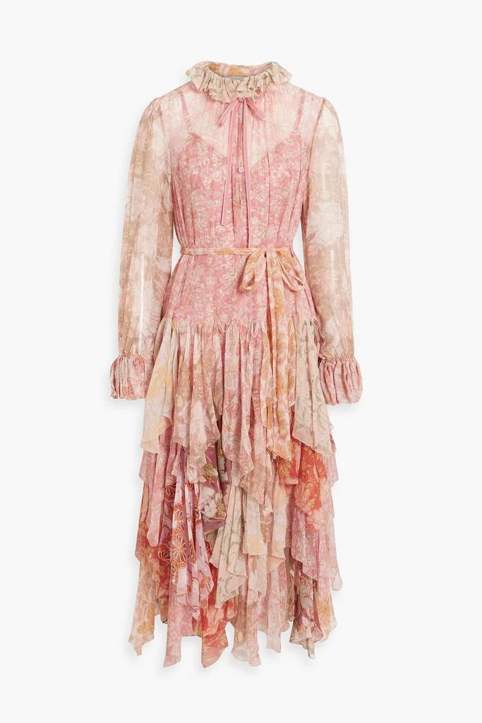 商品Zimmermann|Ruffled floral-print silk-georgette midi dress,价格¥3642,第1张图片