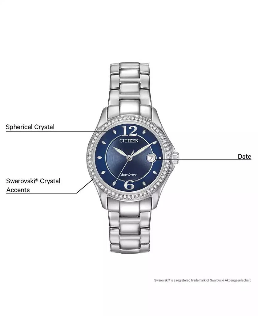 Women's Eco-Drive Crystal-Accented Stainless Steel Bracelet Watch 29mm FE1140-86L 商品