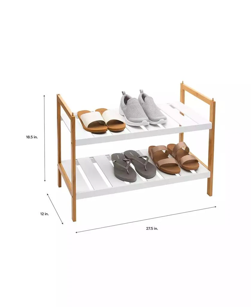 商品Organize it All|2 Pack Sonora Bamboo 2 Tier Stackable Shoe Rack,价格¥763,第2张图片详细描述