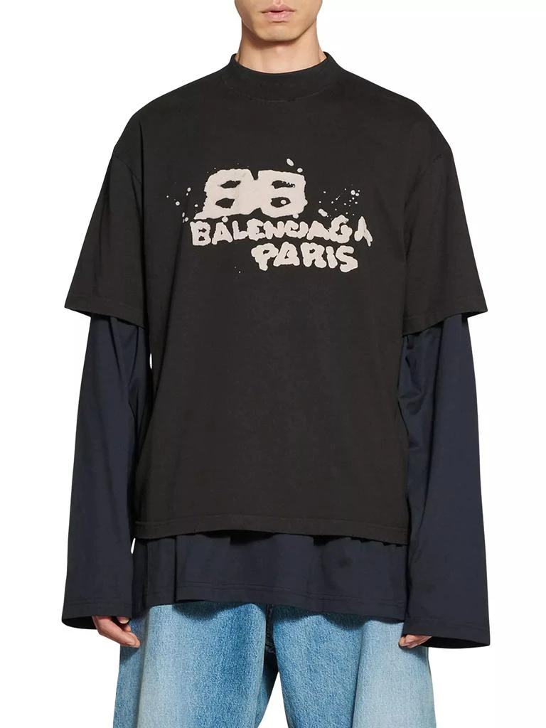 商品Balenciaga|Hand Drawn BB Icon T-shirt Medium Fit,价格¥5073,第5张图片详细描述