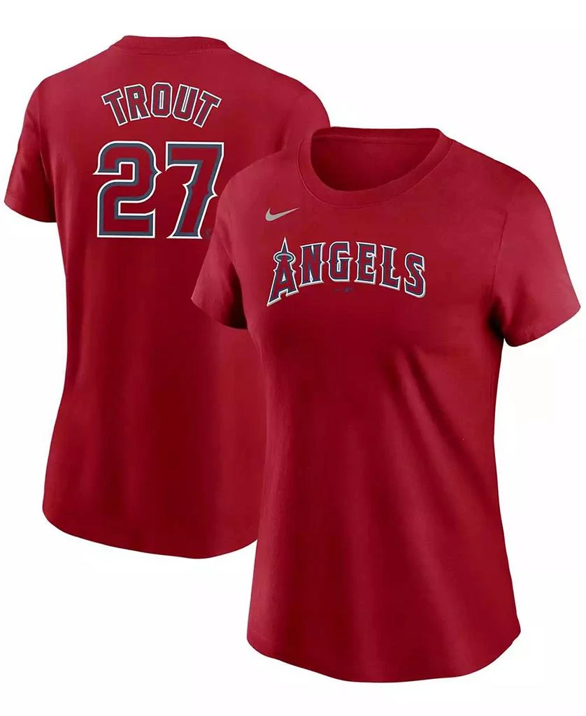 商品NIKE|Women's Mike Trout Red Los Angeles Angels Name Number T-shirt,价格¥239,第1张图片