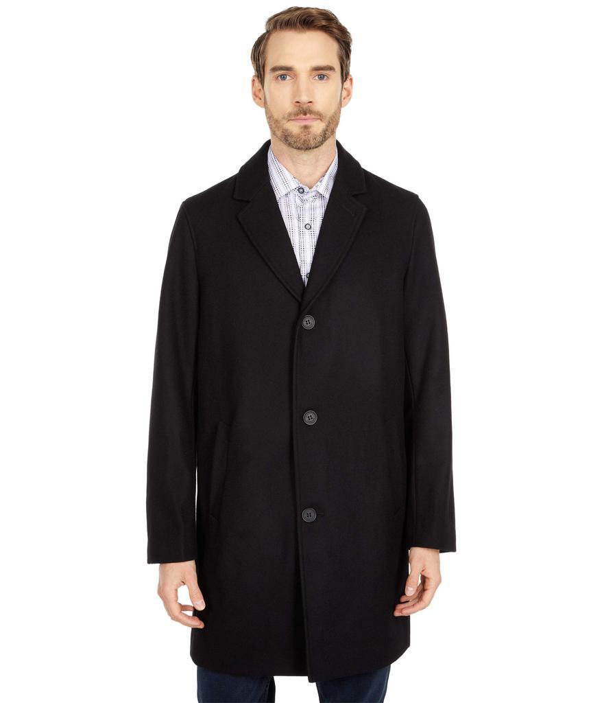 商品Cole Haan|37" Melton Wool Notched Collar Coat with Welt Body Pockets,价格¥671,第1张图片