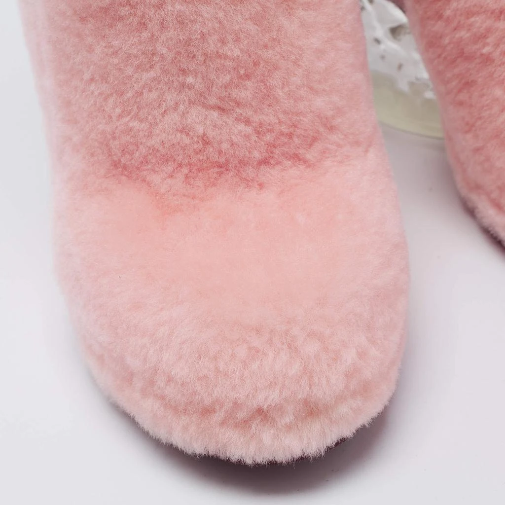 Fendi Pink Fur Ice Heel Ankle Boots Size 38 商品