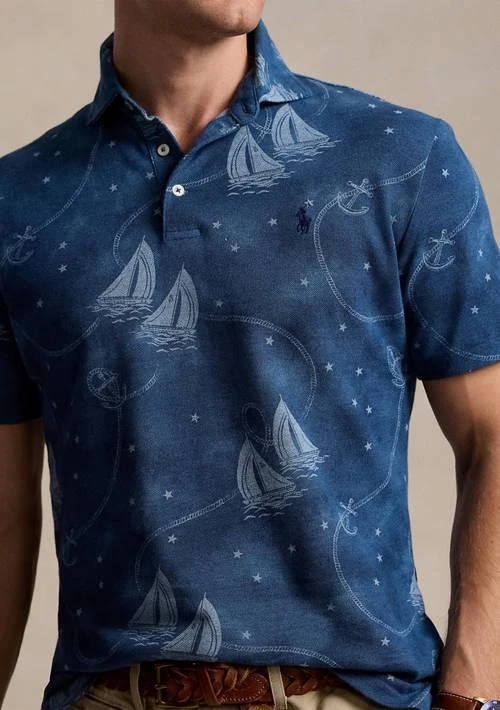 商品Ralph Lauren|Ralph Lauren Classic Fit Nautical Mesh Polo Shirt,价格¥382,第2张图片详细描述