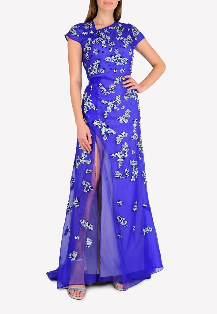 商品Bibhu Mohapatra|Sequined Silk Gown with Asymmetrical Neckline,价格¥30888,第1张图片