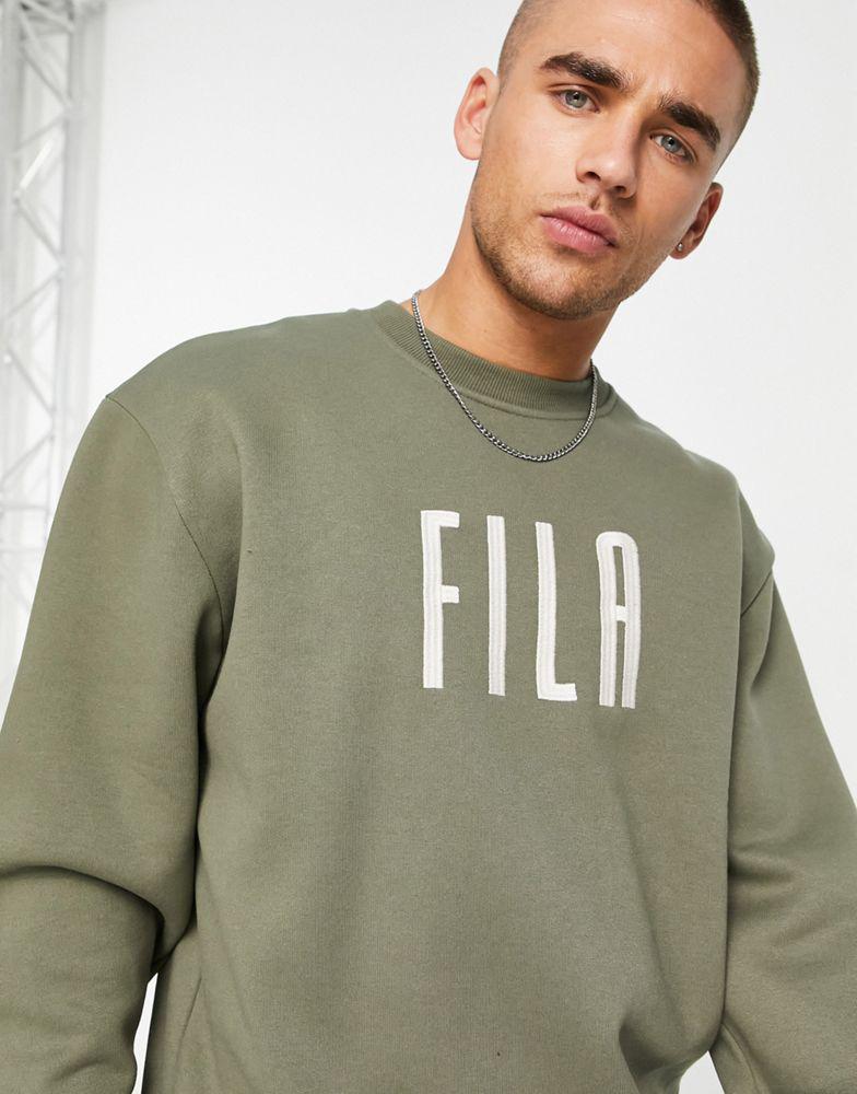 Fila heritage sweatshirt in khaki商品第3张图片规格展示