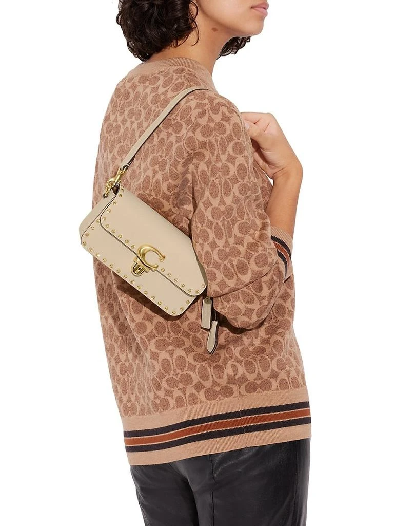 商品Coach|Studded Leather Shoulder Bag,价格¥1687,第5张图片详细描述
